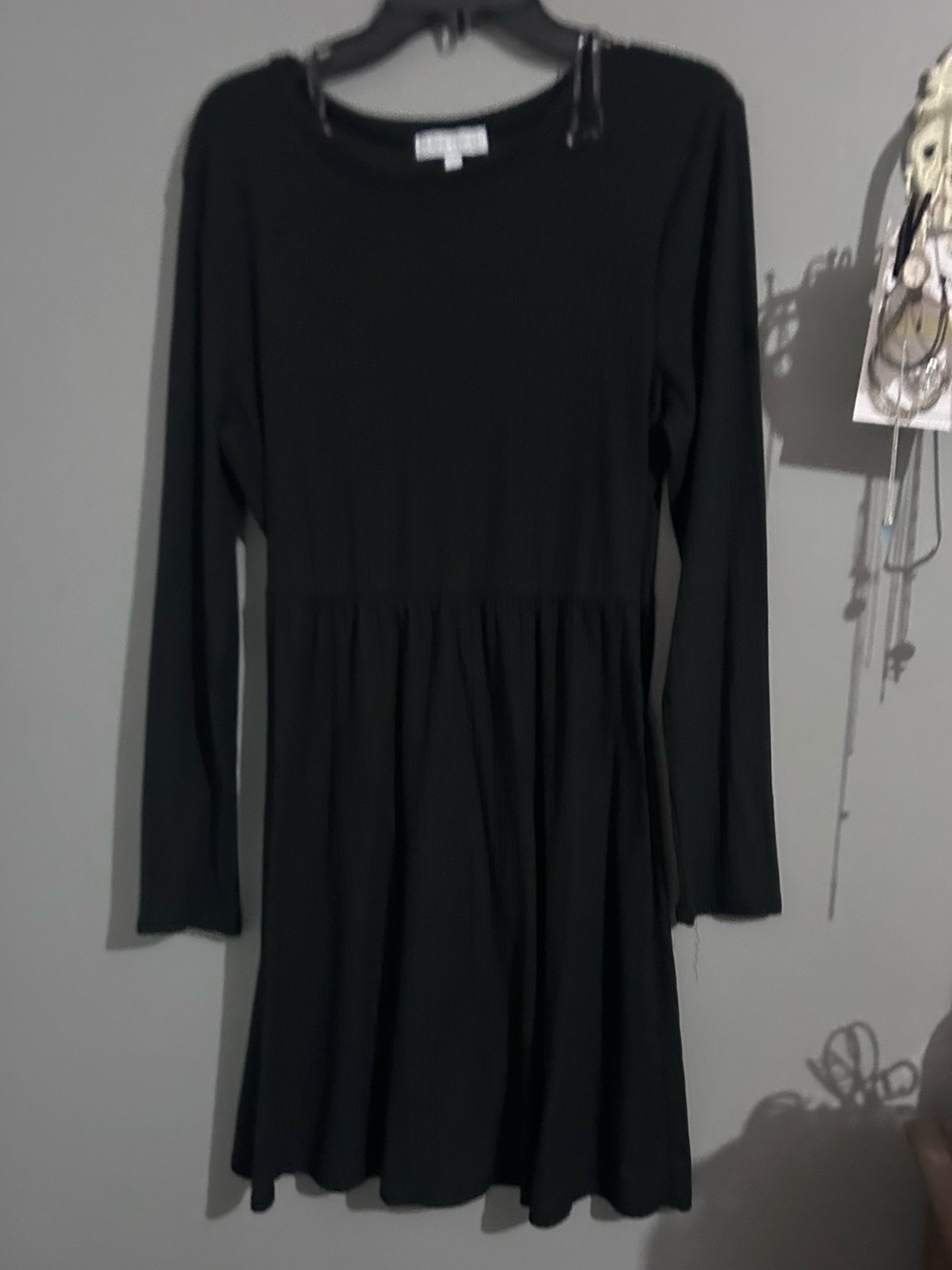 Planet Gold Black Ribbed Long Sleeve Top
